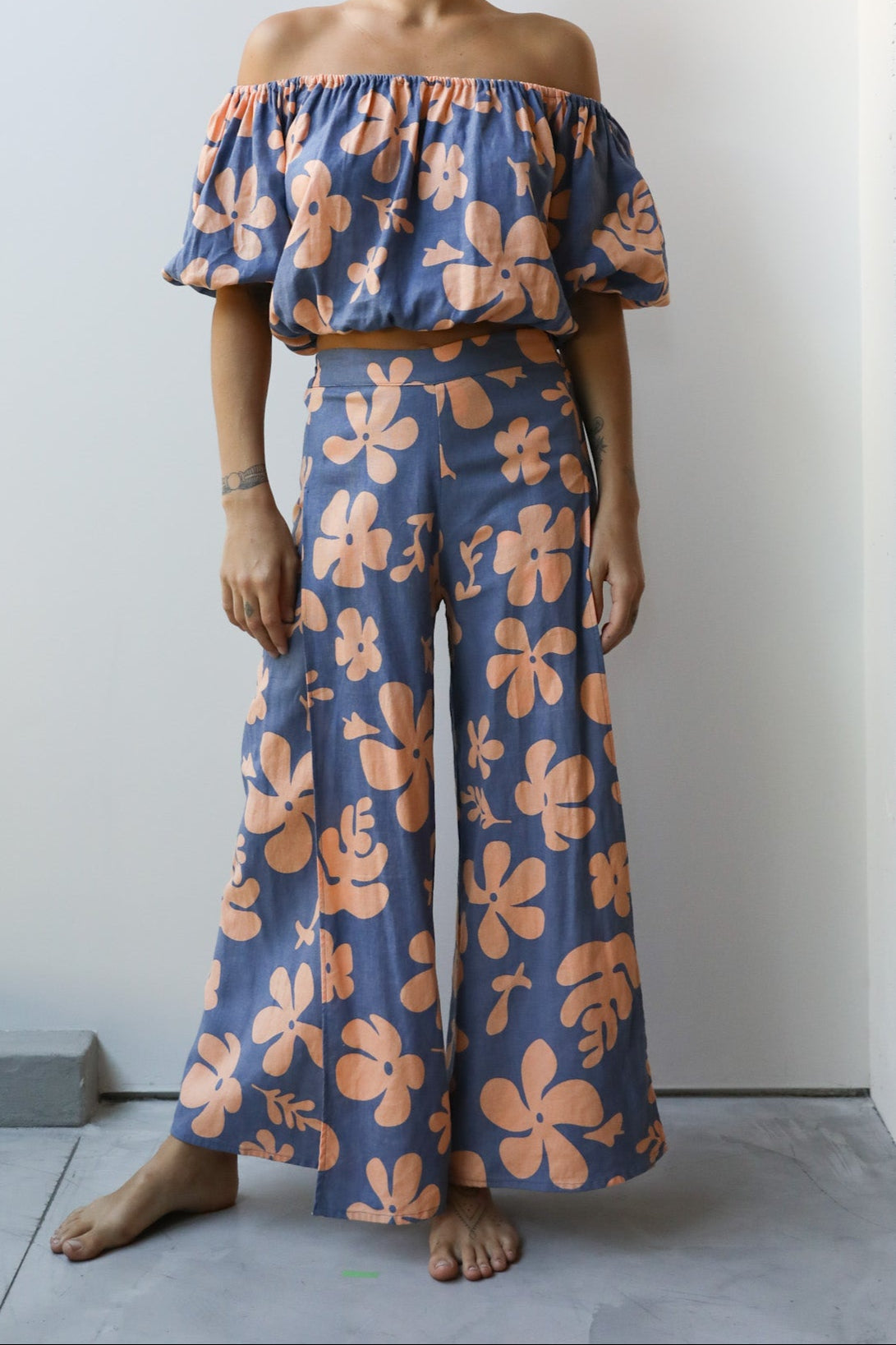 Flower Slit Wide Pant – at Dawn. O'AHU