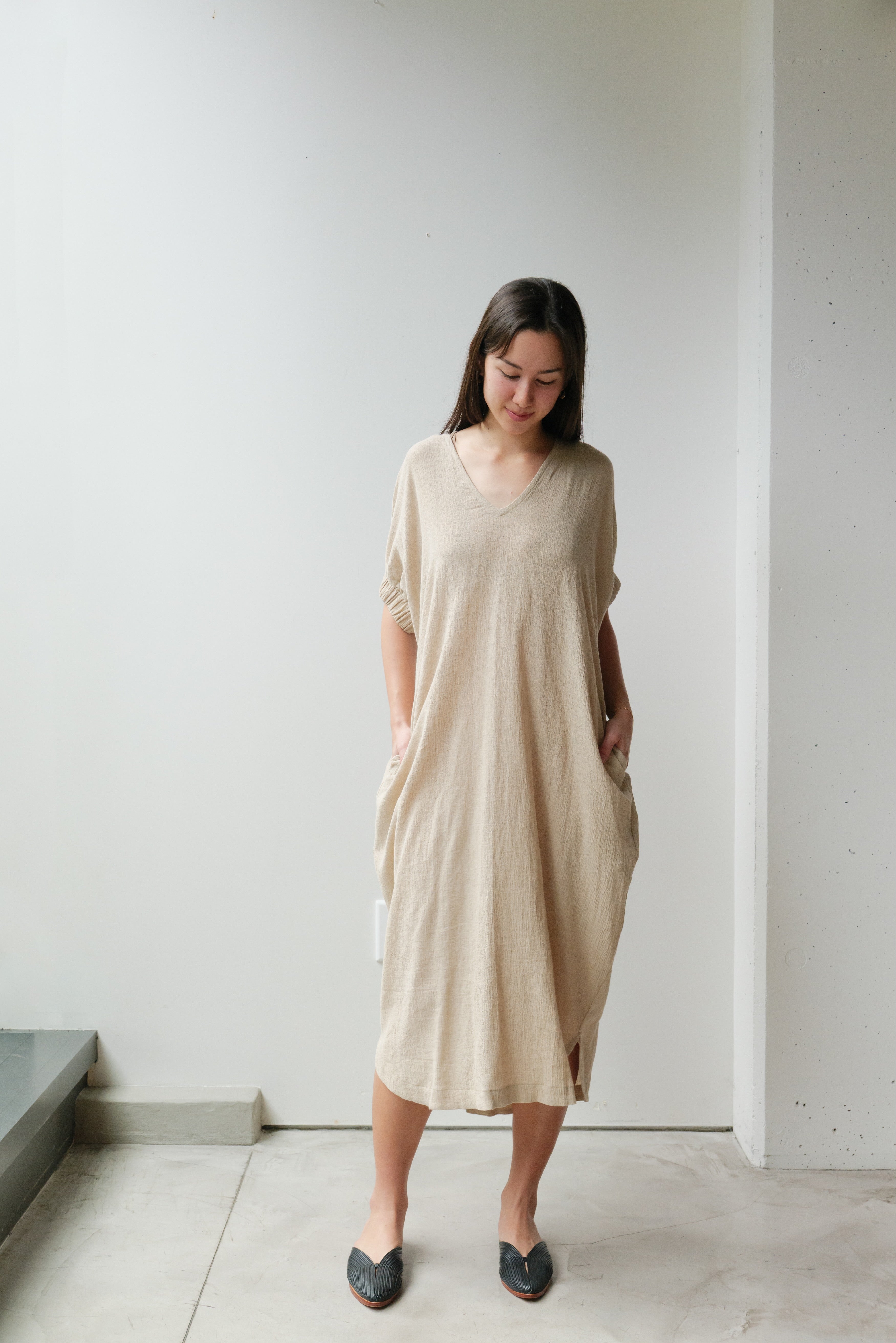 V-neck Relax Long Dress – at Dawn. O'AHU