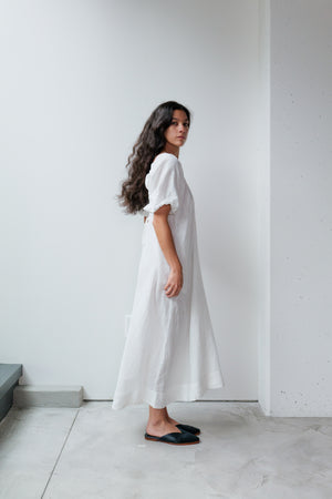 
                  
                    Back Open Puff Long Dress
                  
                