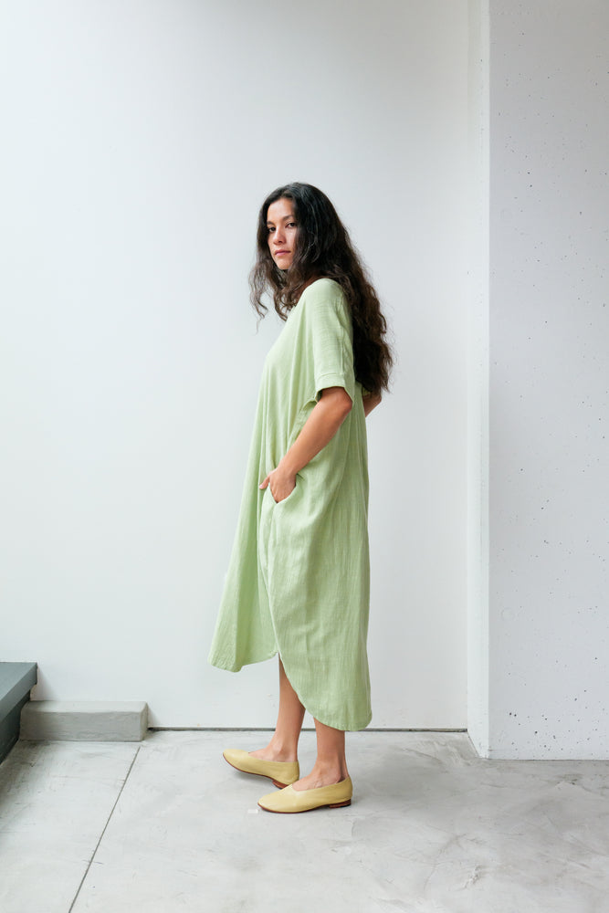 
                  
                    V-neck Relax Long Dress - Cotton
                  
                