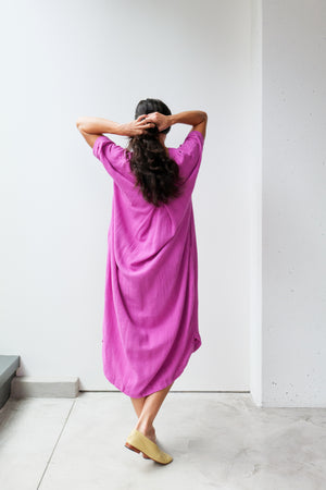 
                  
                    V-neck Relax Long Dress - Cotton
                  
                