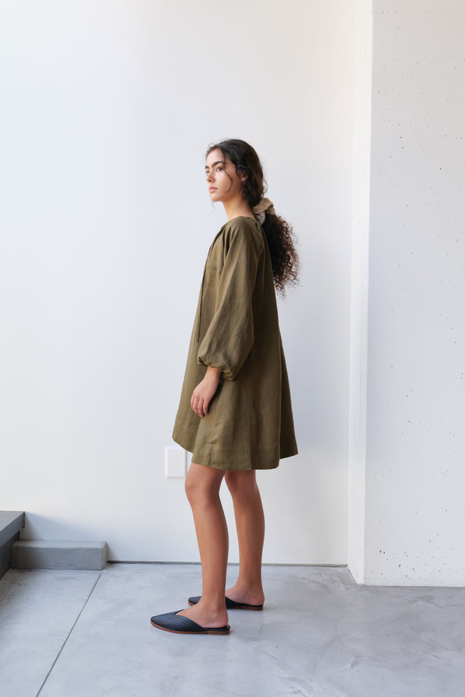 
                  
                    Linen A-line Short Dress
                  
                
