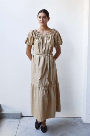 
                  
                    Smock Long Dress with Belt
                  
                