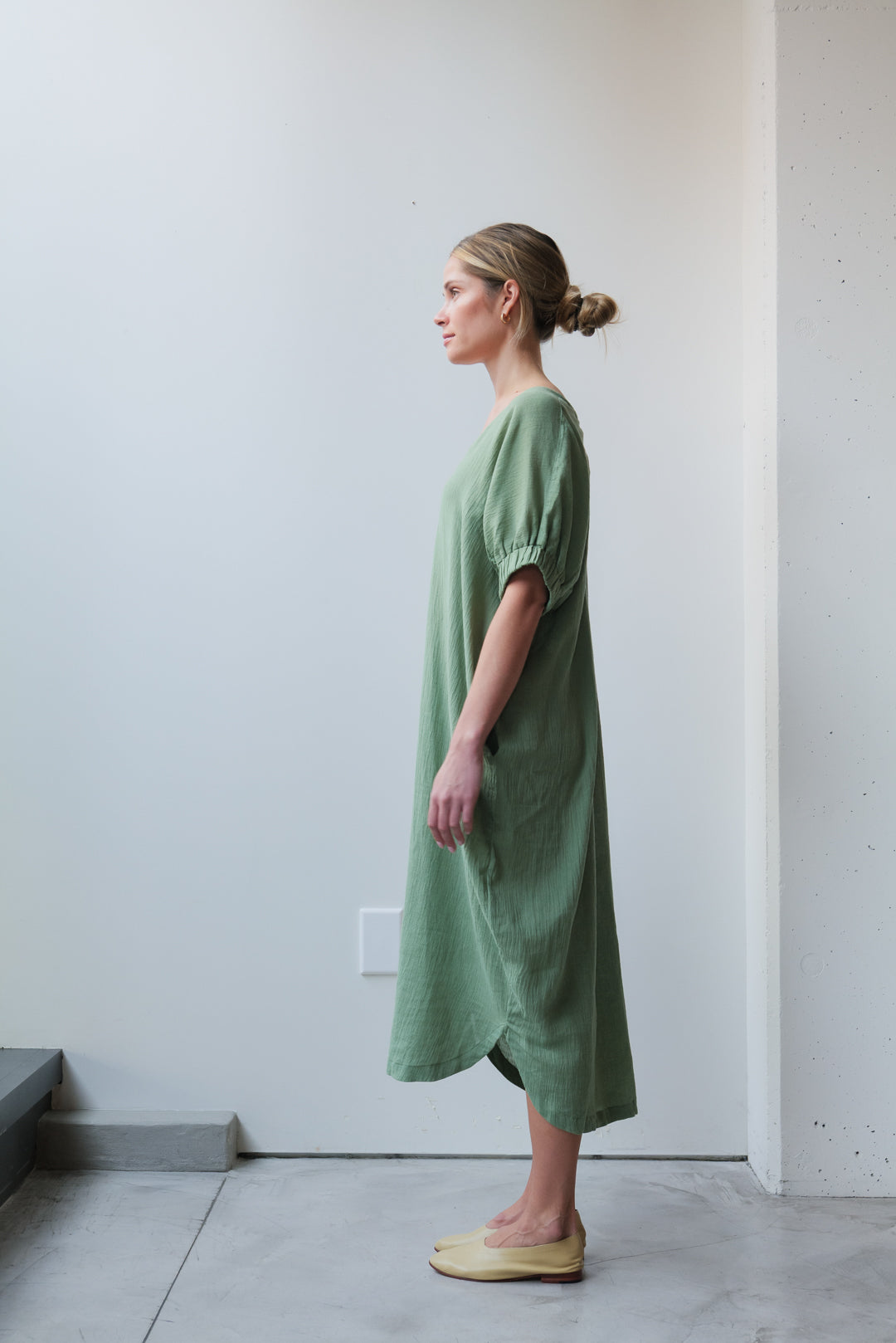 V-neck Relax Long Dress Butter Yellow / L V-neck Relax Long Dress Butter Yellow / L